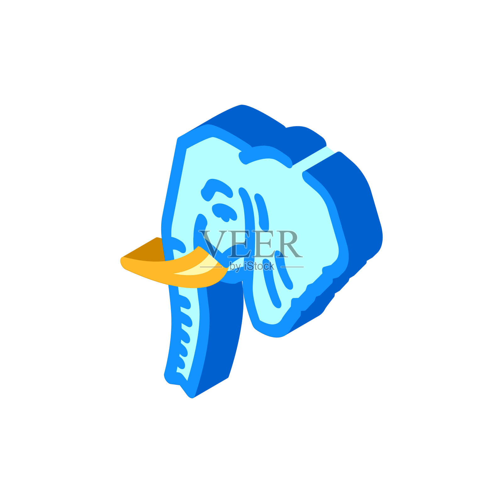 大象动物等距图标矢量插图插画图片素材