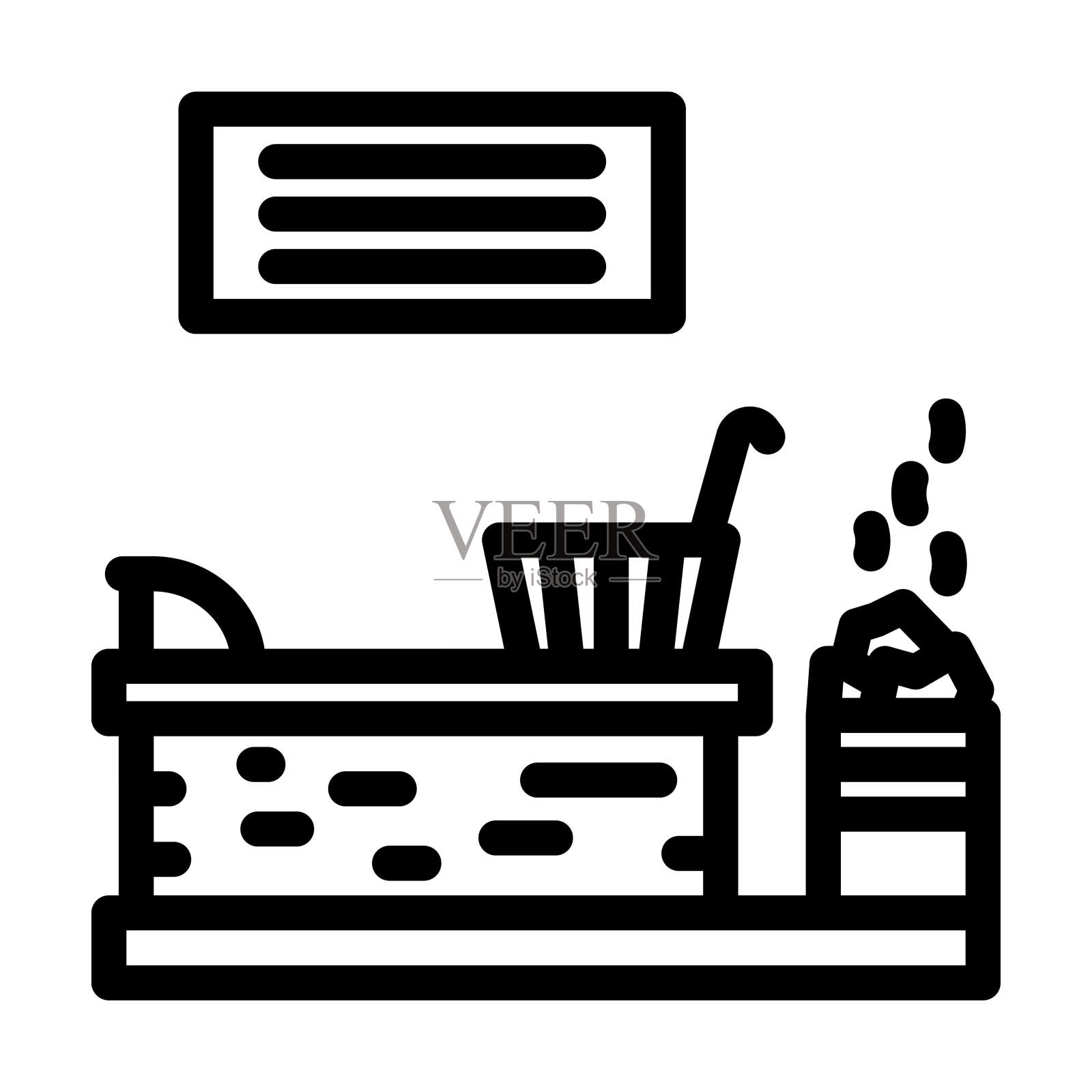 蒸汽室线路图标矢量插图插画图片素材