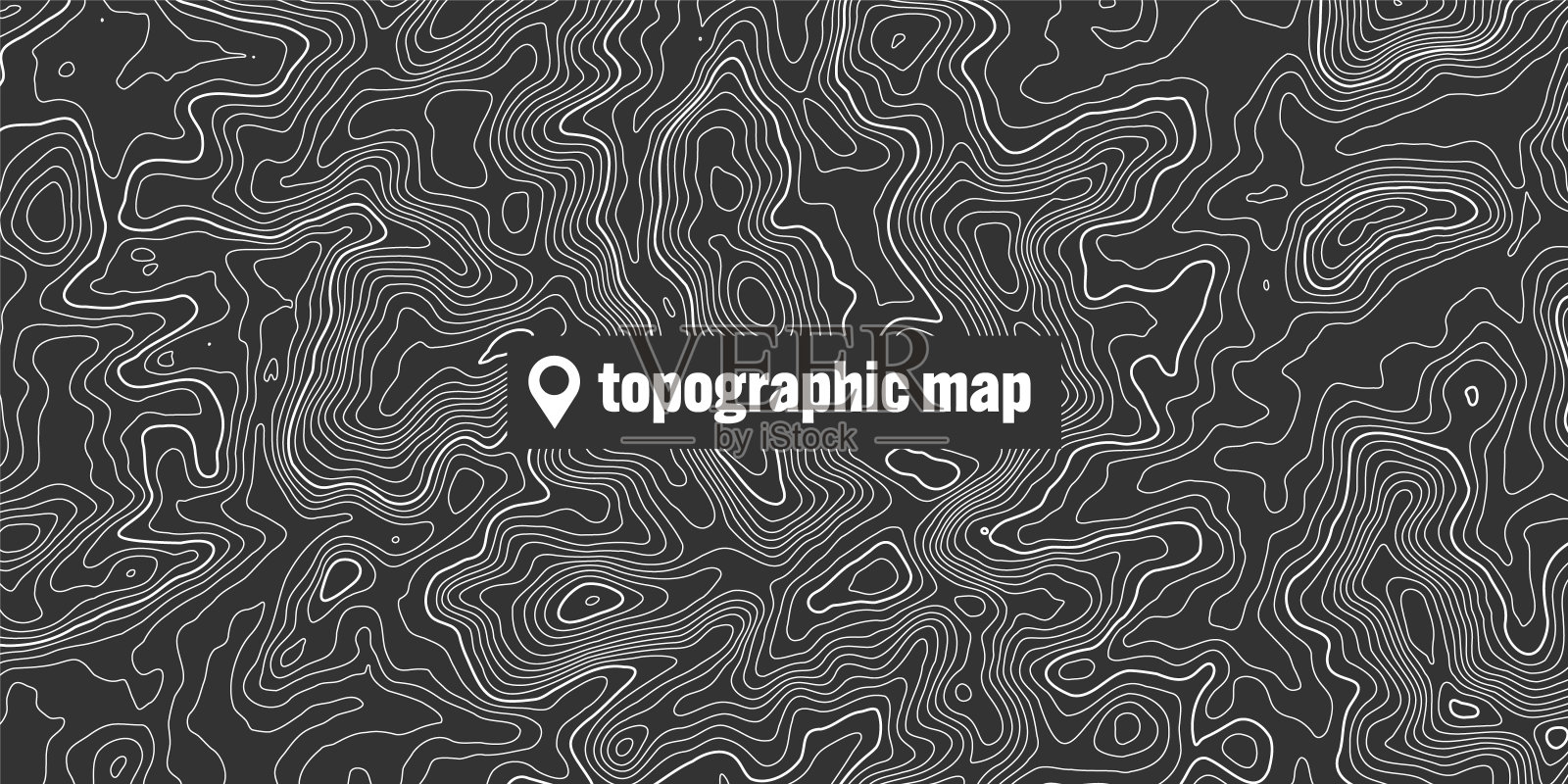 有等高线的地形图。地理地形网格化,地势起伏高程。地面路径模式。旅游导航、制图设计元素。矢量图插画图片素材