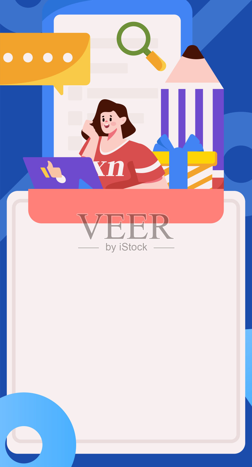 邀请朋友进行问卷平面矢量概念操作手绘插画插画图片素材