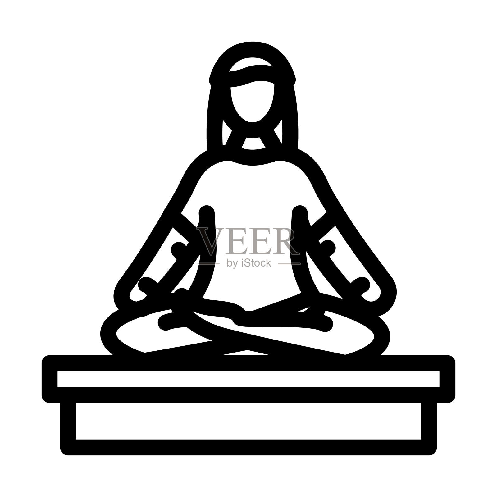 放松桑拿线图标矢量插图插画图片素材