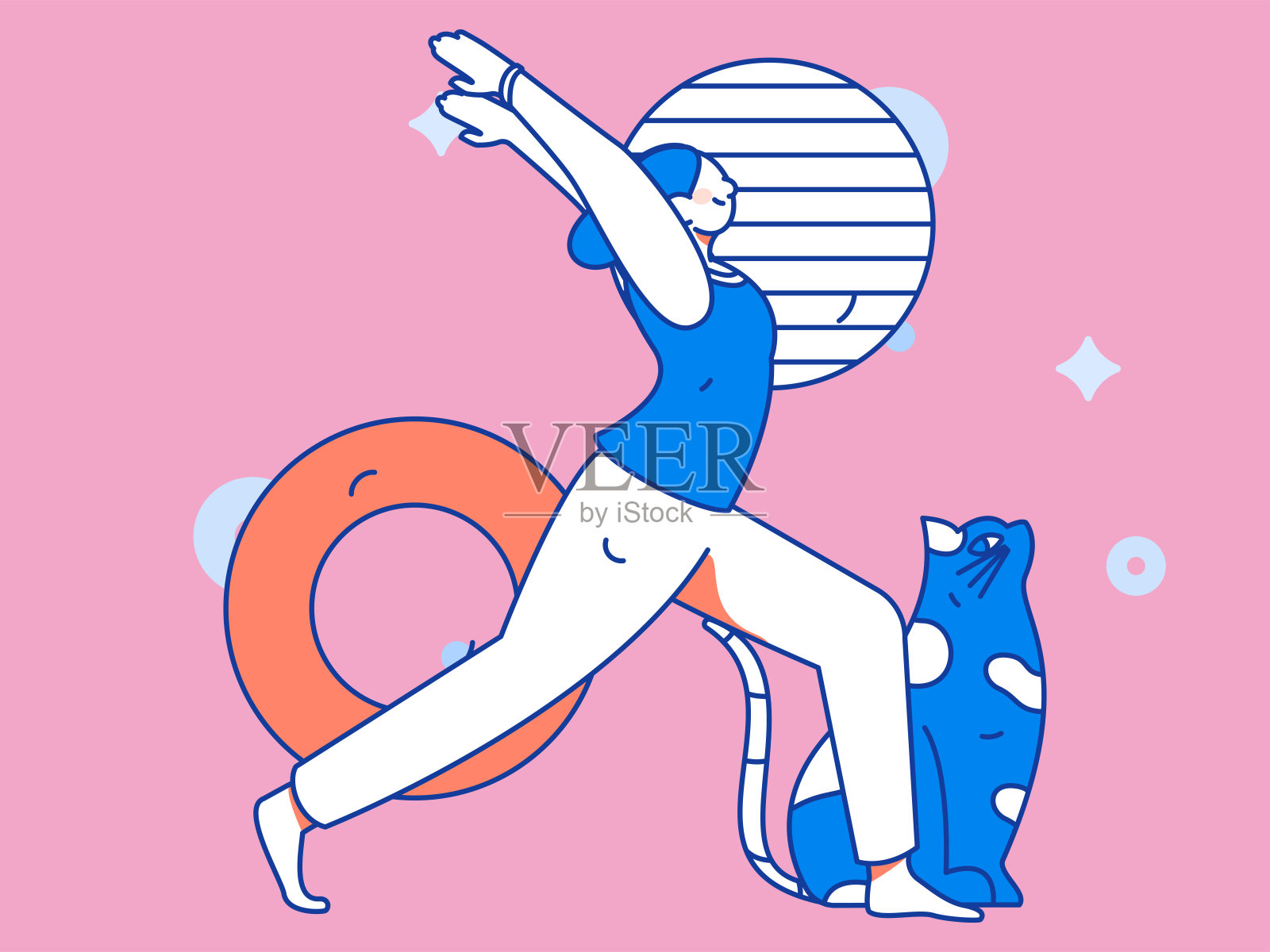 练习瑜伽,身心健康,平面矢量人物概念,操作手绘插图插画图片素材