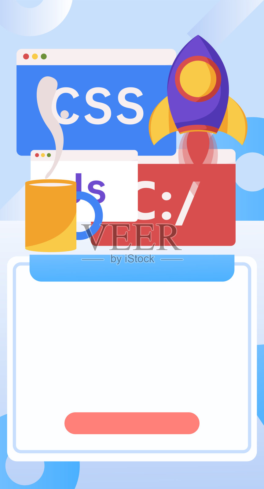 编程教学开发平面字符矢量概念操作手绘插图插画图片素材
