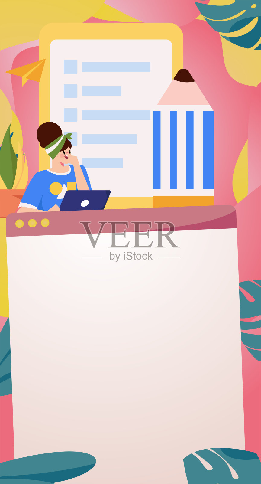 邀请朋友进行问卷平面矢量概念操作手绘插画插画图片素材