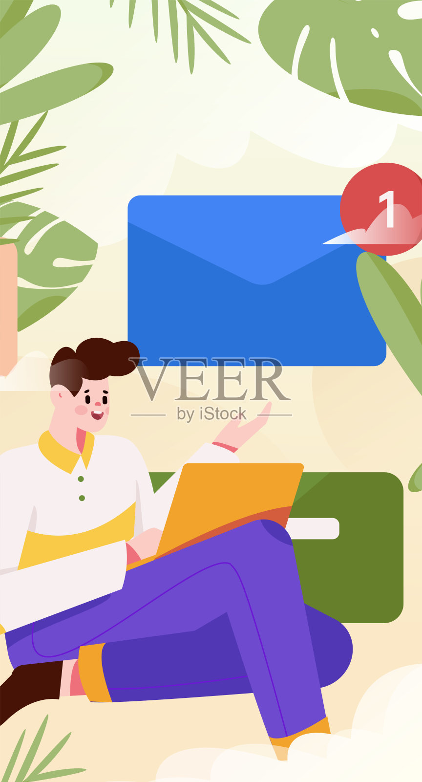 虚拟人物社会交往概念商业平面矢量手绘插画插画图片素材