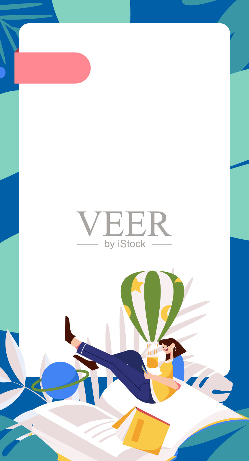 文字阅读静静地矢量概念操作手绘插图插画图片素材