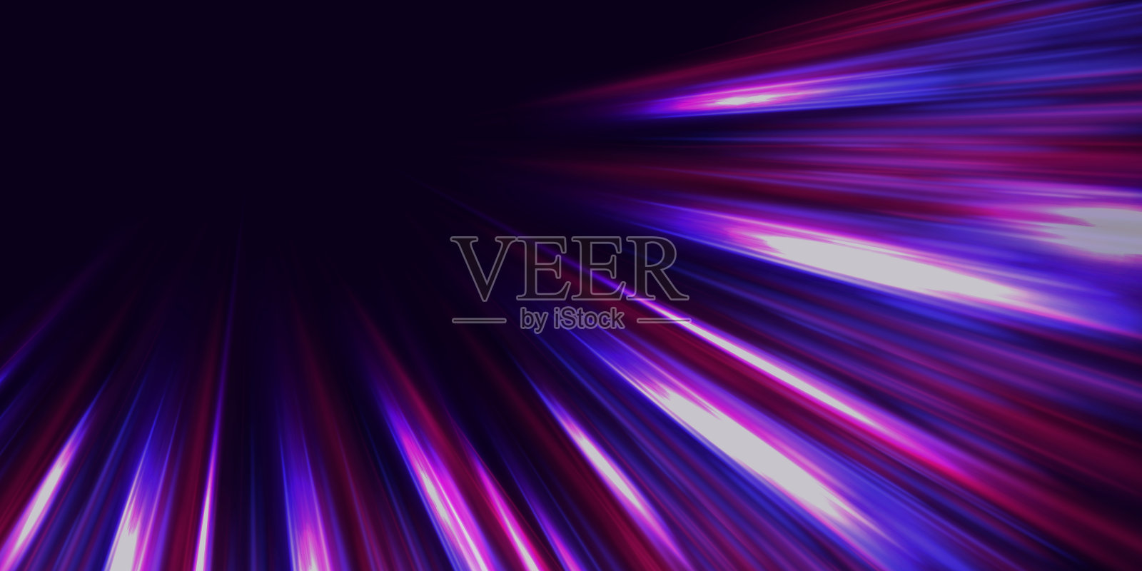 霓虹灯发光的线条。高速光尾效应。插画图片素材