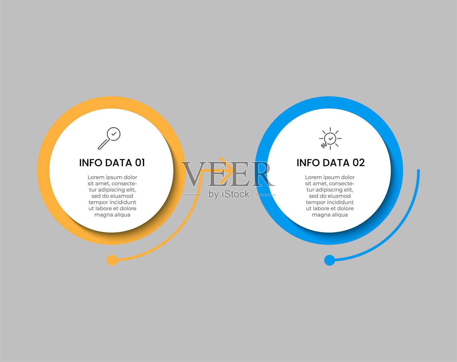矢量信息图形设计业务模板与图标和2个选项或步骤。方形设计或图解插画图片素材