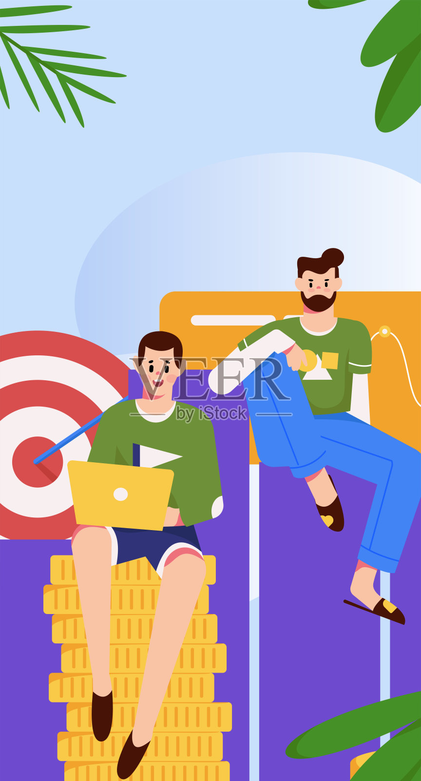 营销策划企业人物平面矢量概念操作手绘插图插画图片素材