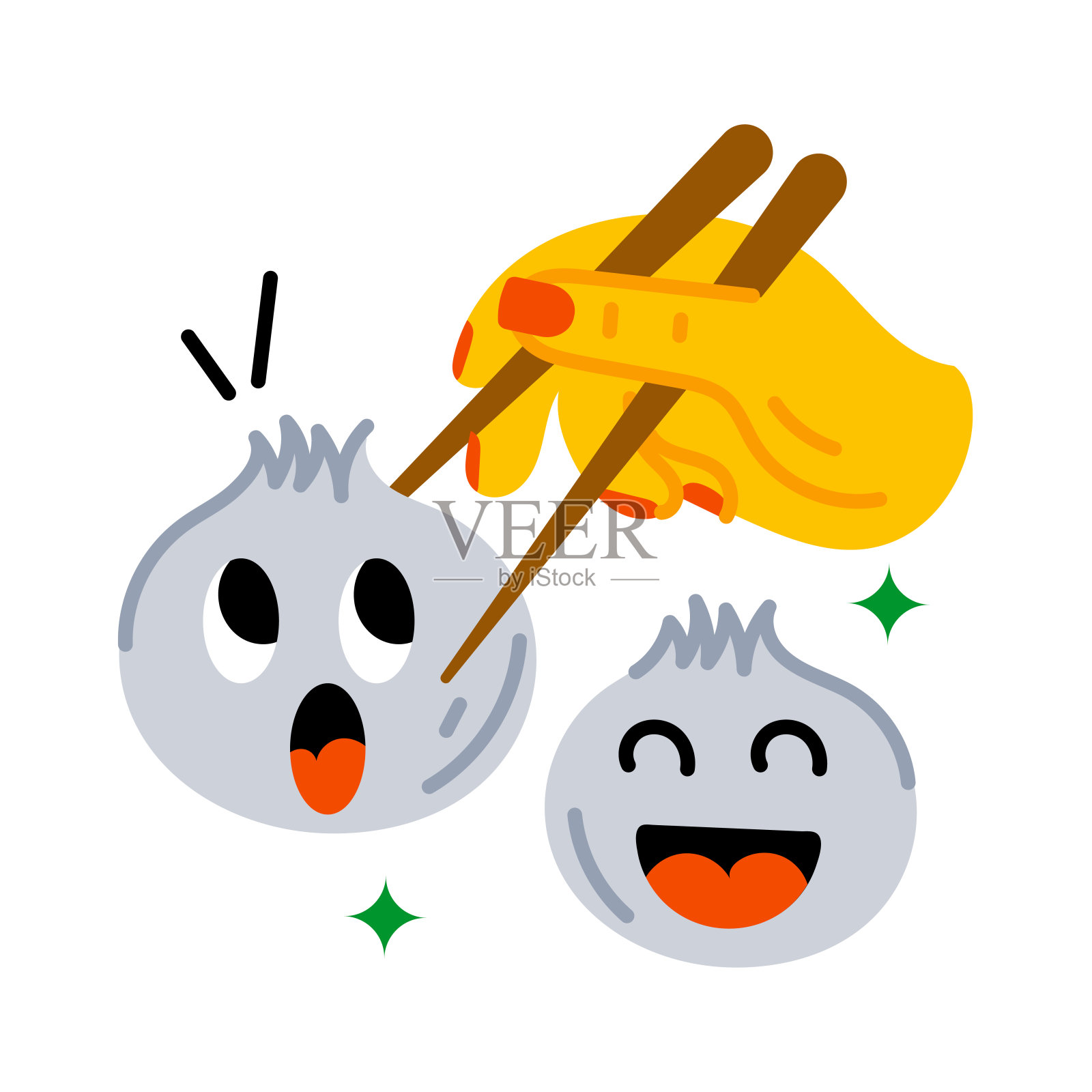 吃饺子插画图片素材