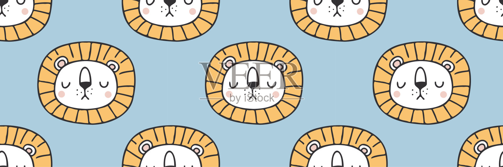 可爱的卡通托儿所无缝图案插画图片素材