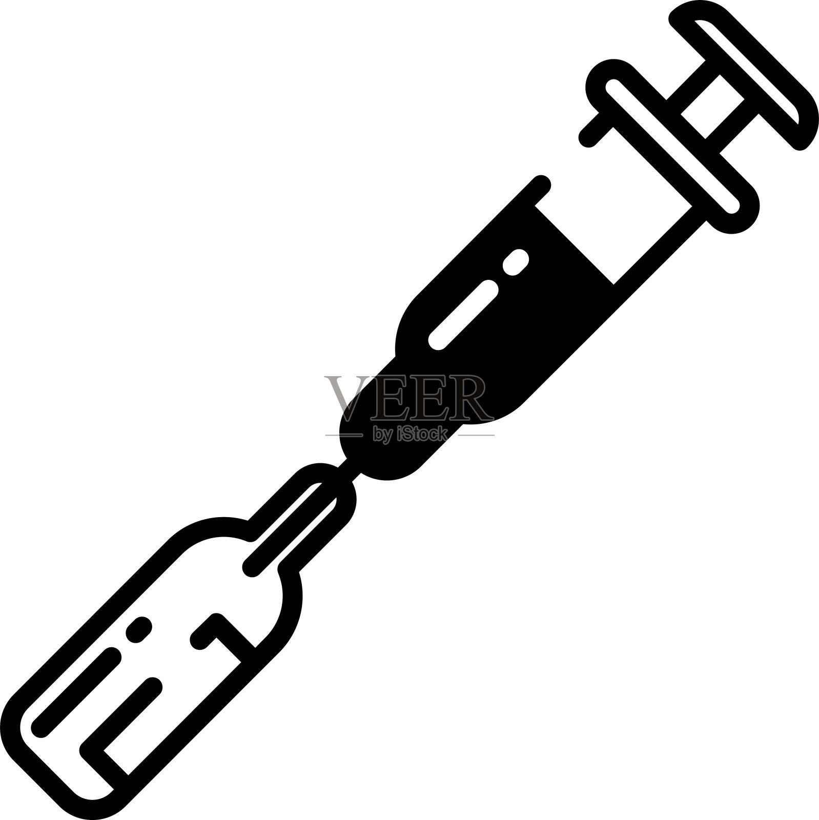 担架字形和线矢量插图插画图片素材