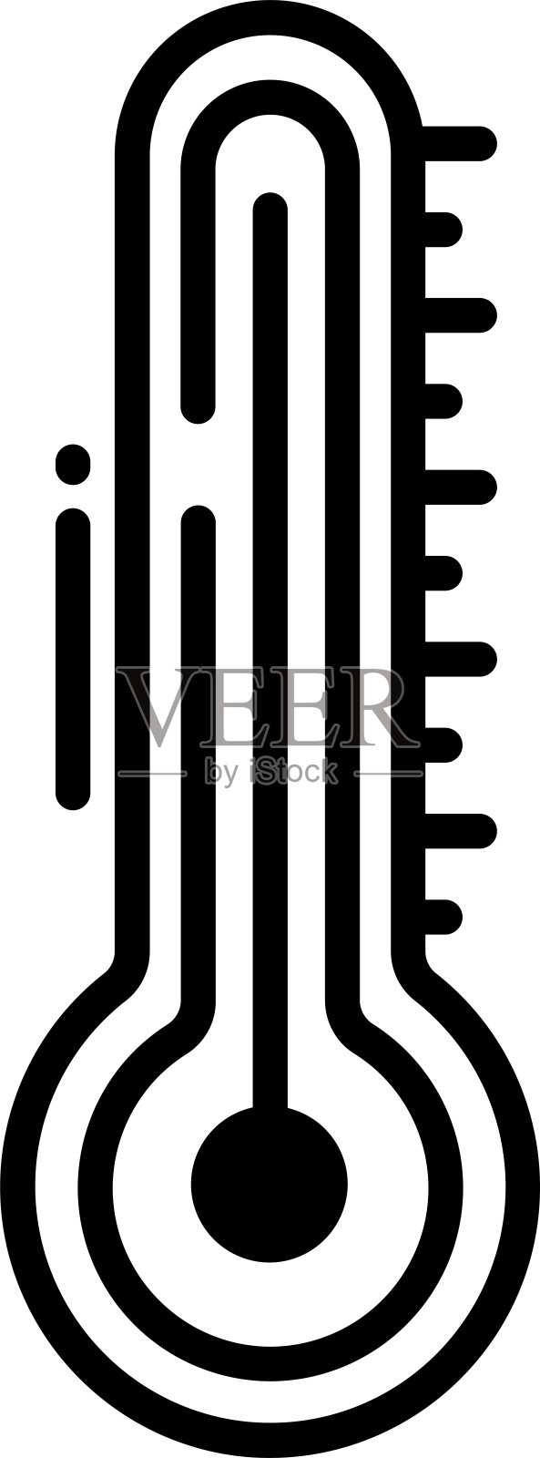 温度计字形和线矢量插图插画图片素材