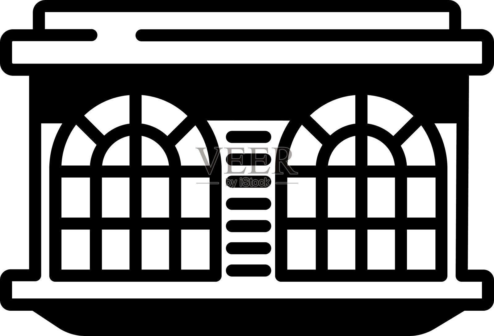 圆角窗口字形和线矢量插图插画图片素材