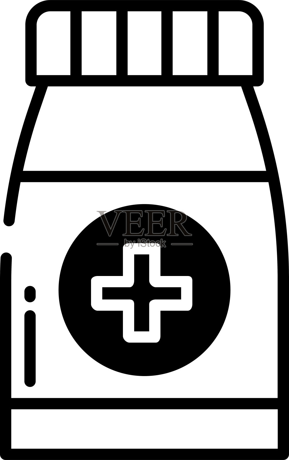 瓶子字形和线矢量插图插画图片素材