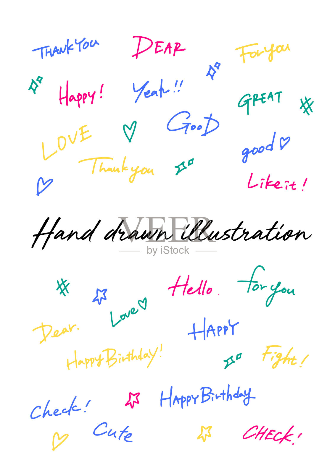 手写体文字素材插图1插画图片素材