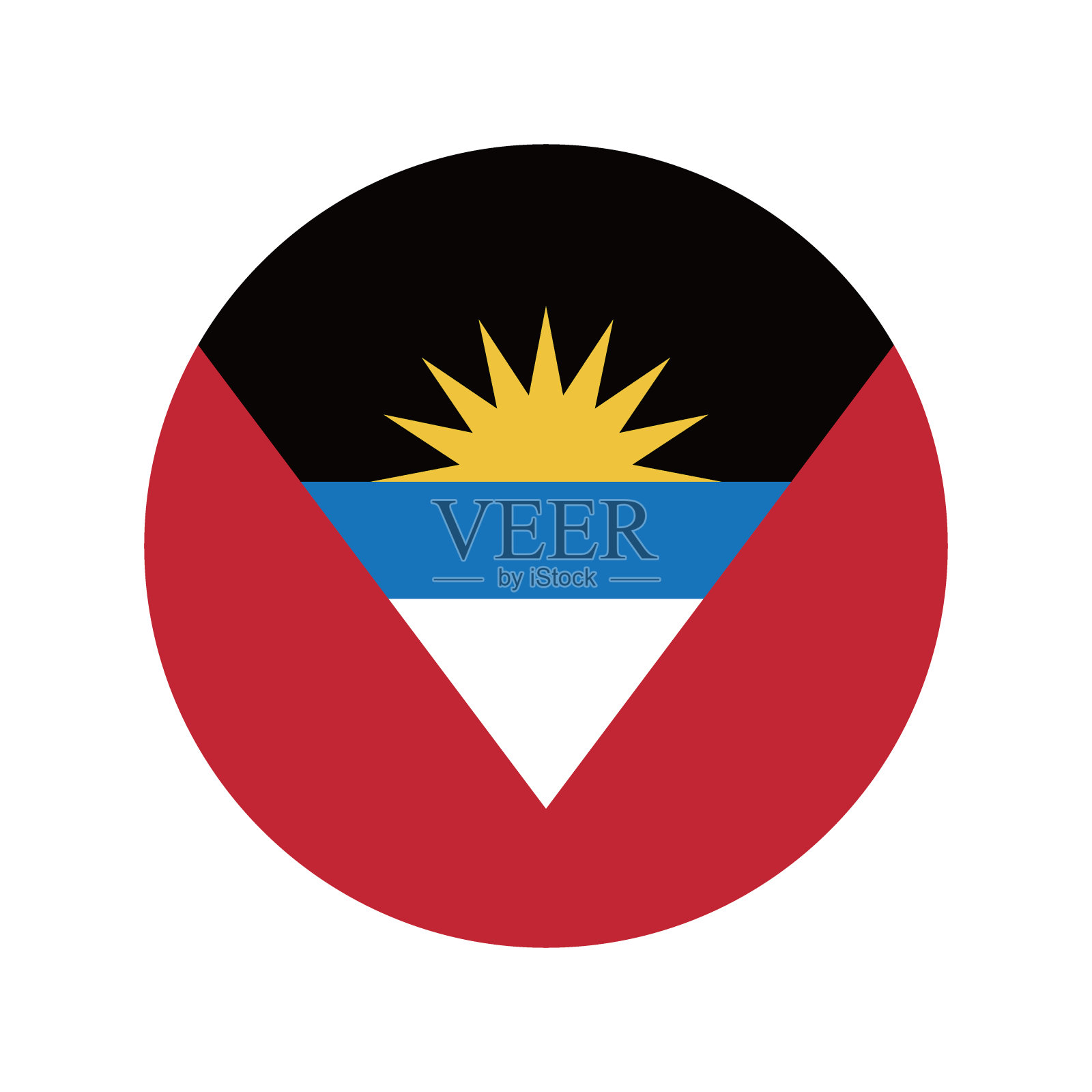 安提瓜和巴布达国旗按钮图标3D图插画图片素材