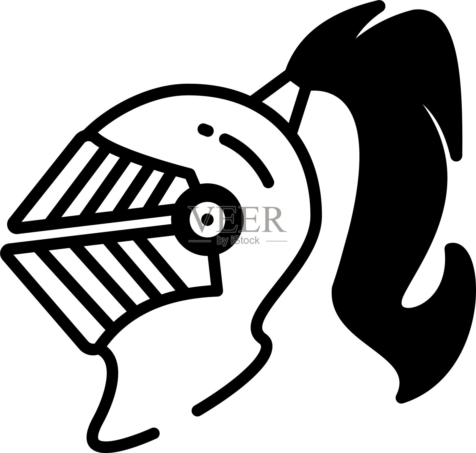 希腊头盔字形和线矢量插图插画图片素材