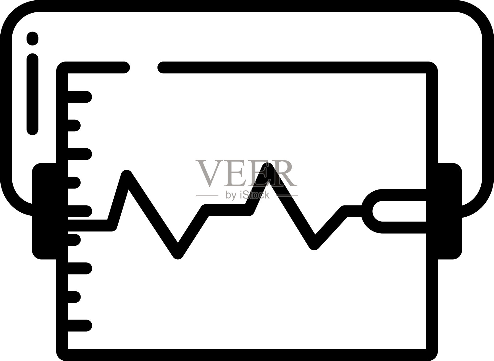 地震仪字形和线矢量说明插画图片素材