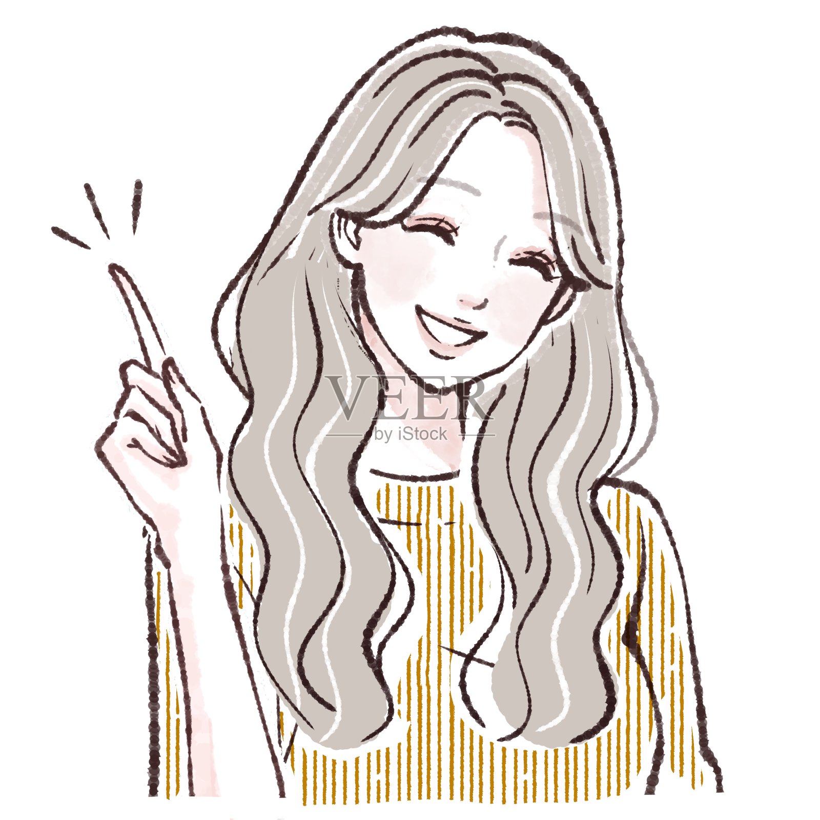 妇女和女孩的插图材料插画图片素材