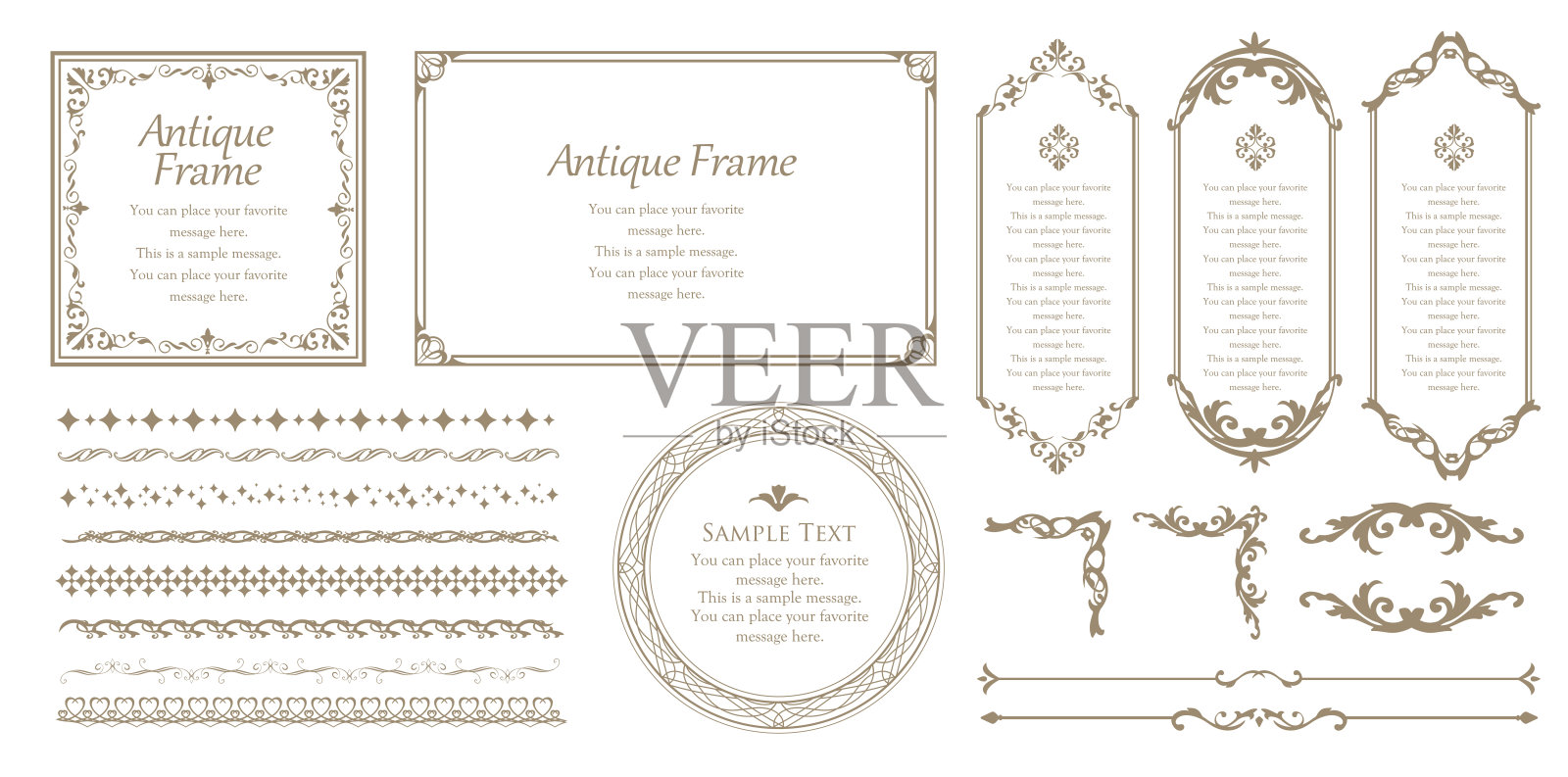 优雅,华丽和优雅的框架集插画图片素材