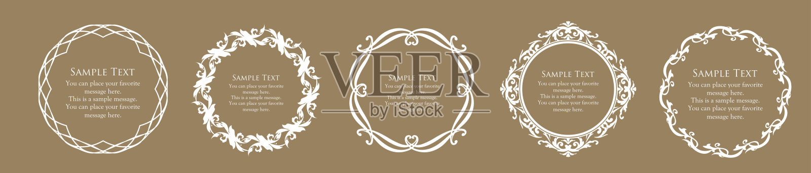 优雅,华丽和优雅的框架集插画图片素材