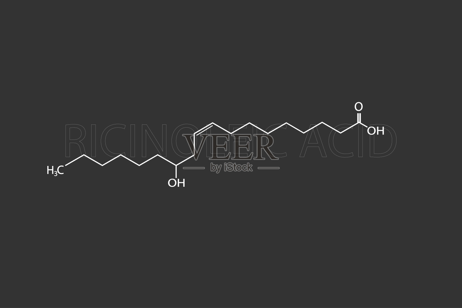 蓖麻油酸分子骨架化学式插画图片素材