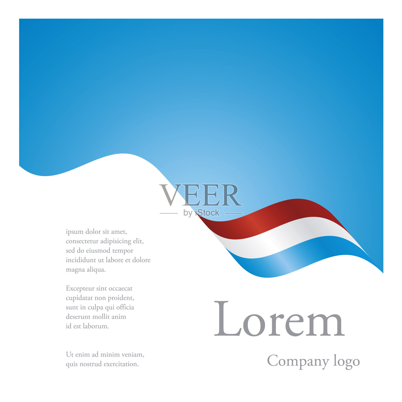 新的宣传册抽象设计模块化单一图案的波浪旗丝带卢森堡插画图片素材