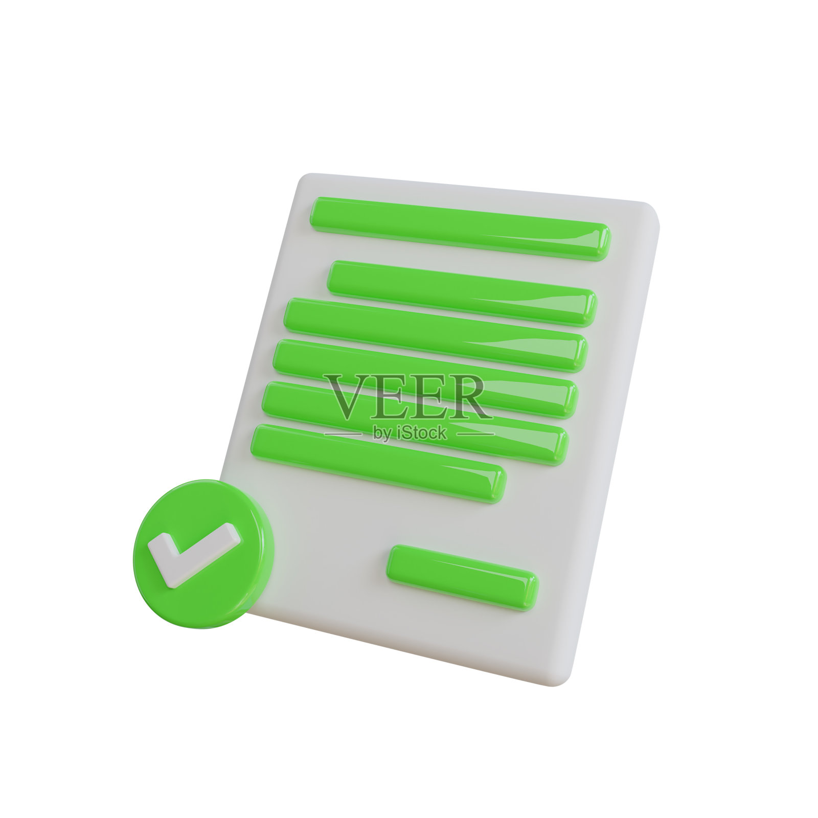 批准文档3D图标。完成任务3D插画照片摄影图片