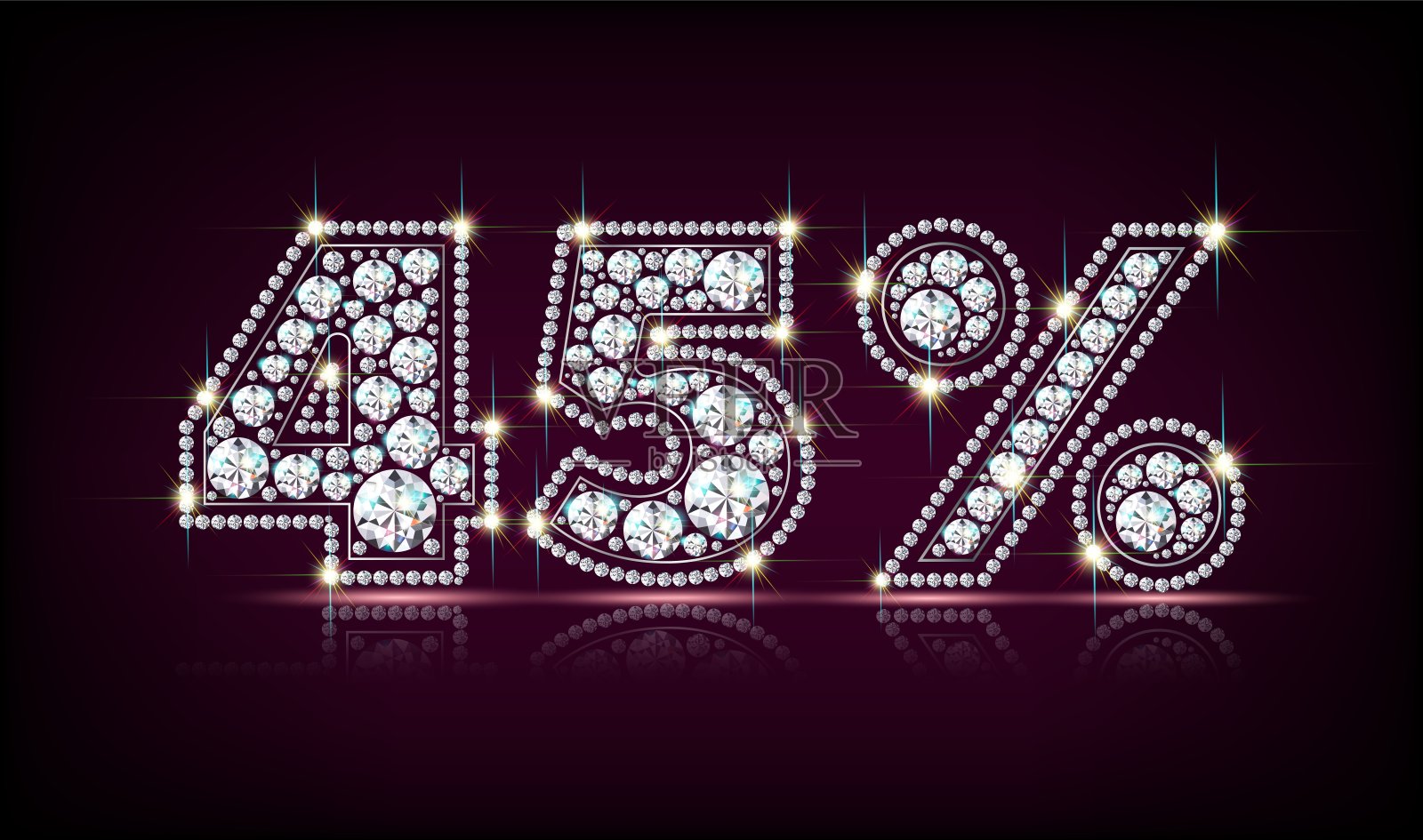 百分之四十五的钻石现实向量eps10插画图片素材
