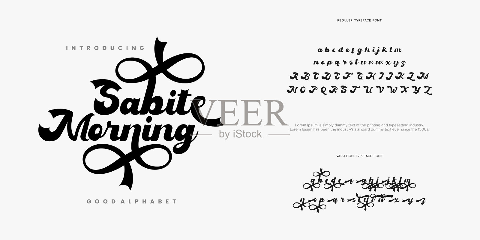 抽象时尚字体字母表。插画图片素材