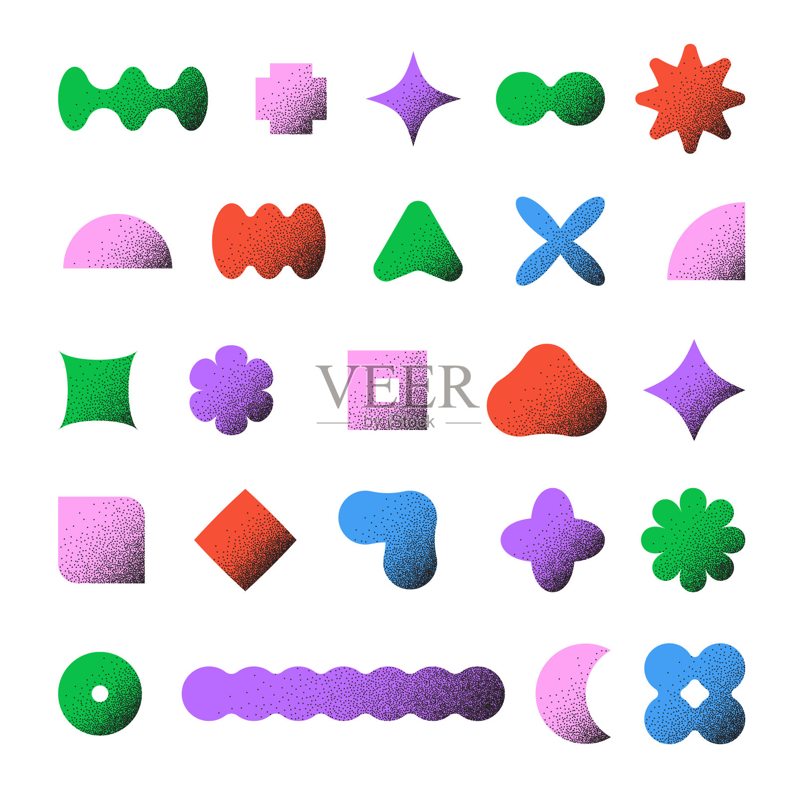 新潮几何造型套装插画图片素材