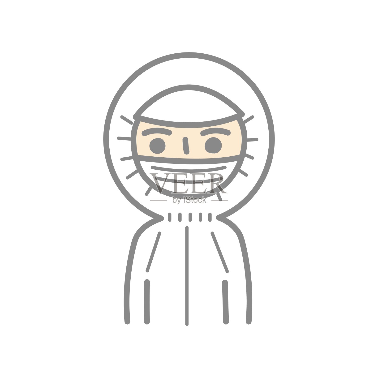 穿着洁净室衣服的人的剪贴画插画图片素材