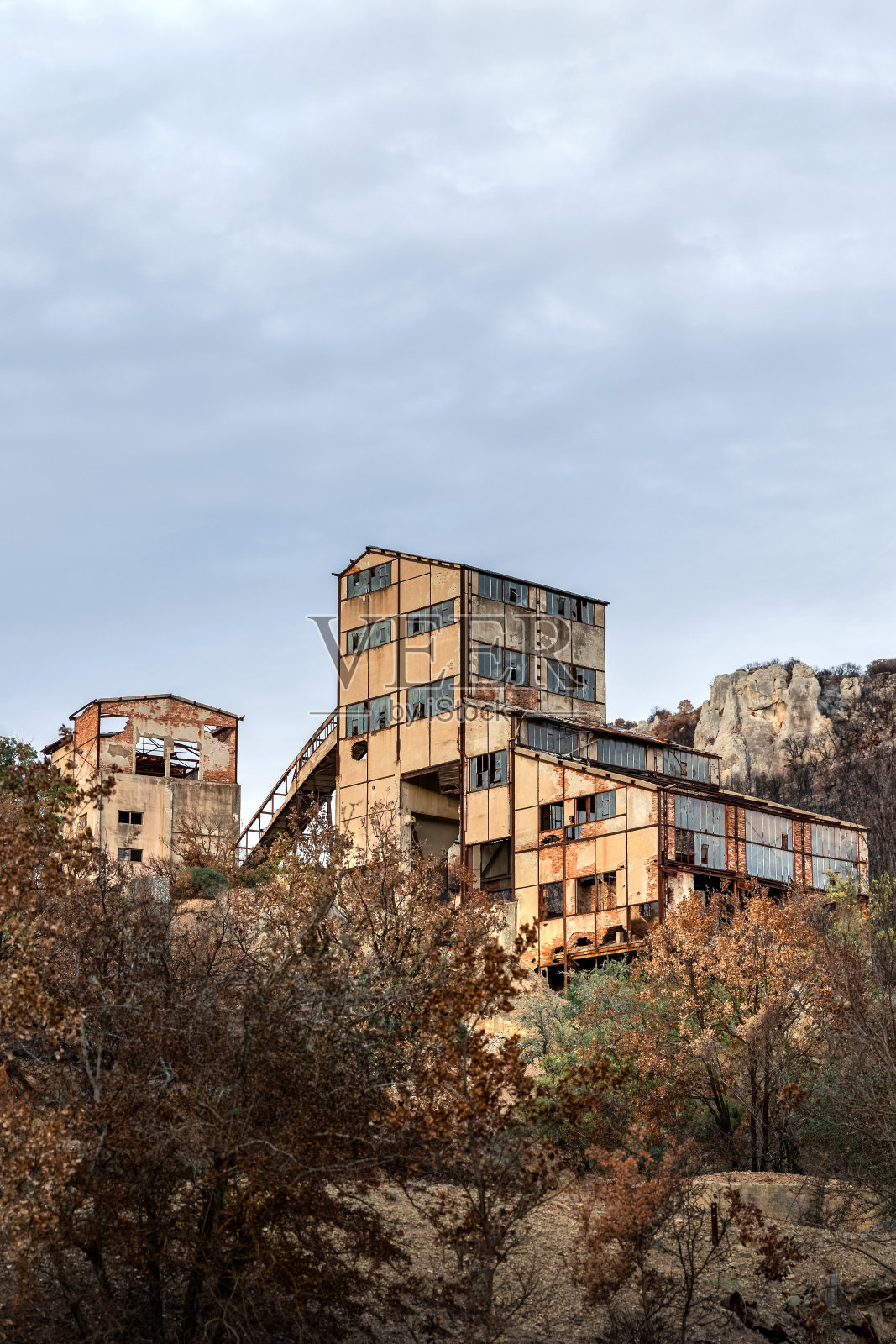 希腊北埃夫罗斯Kirki村附近废弃的锌矿,环境灾难,澳大利亚照片摄影图片