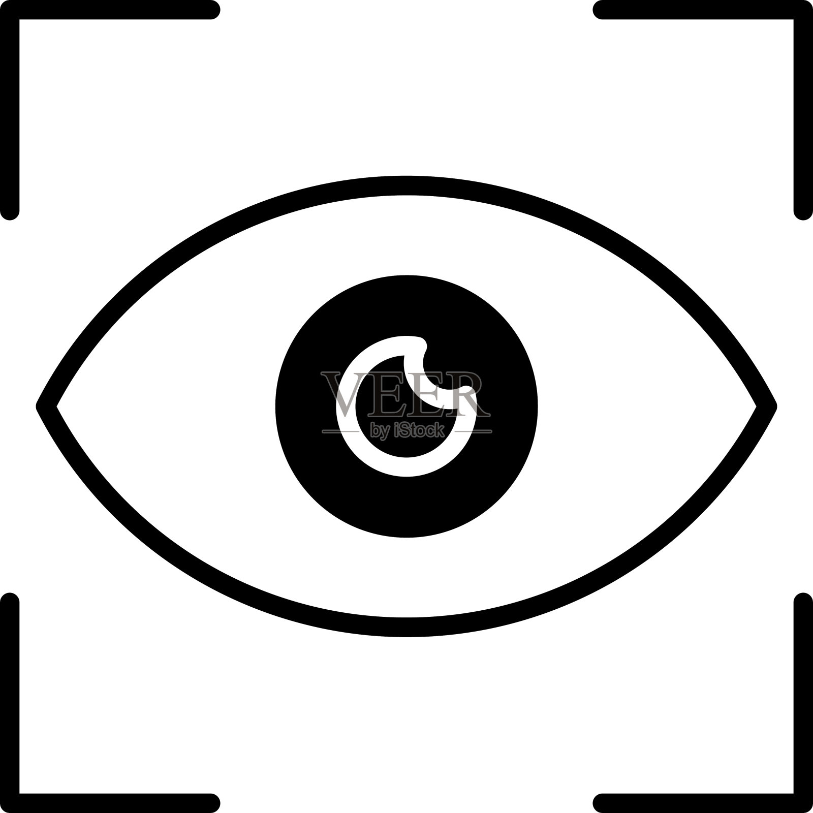 查看字形和线矢量插图插画图片素材