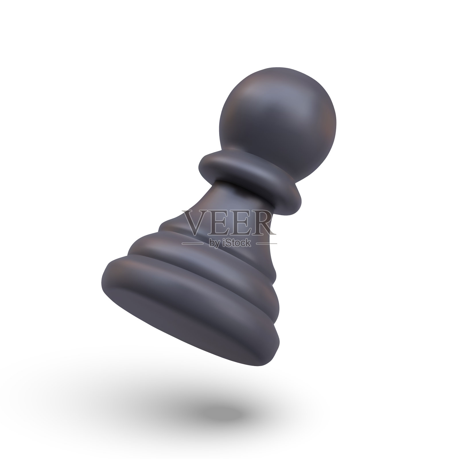 现实的倾斜位置的黑兵。矢量游戏元素在移动过程中插画图片素材