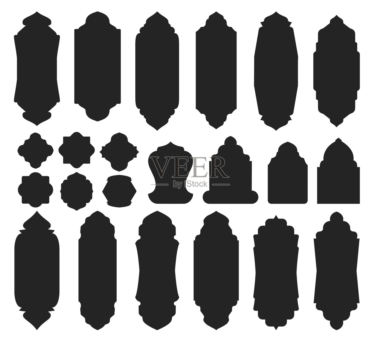 伊斯兰徽章形状插画图片素材