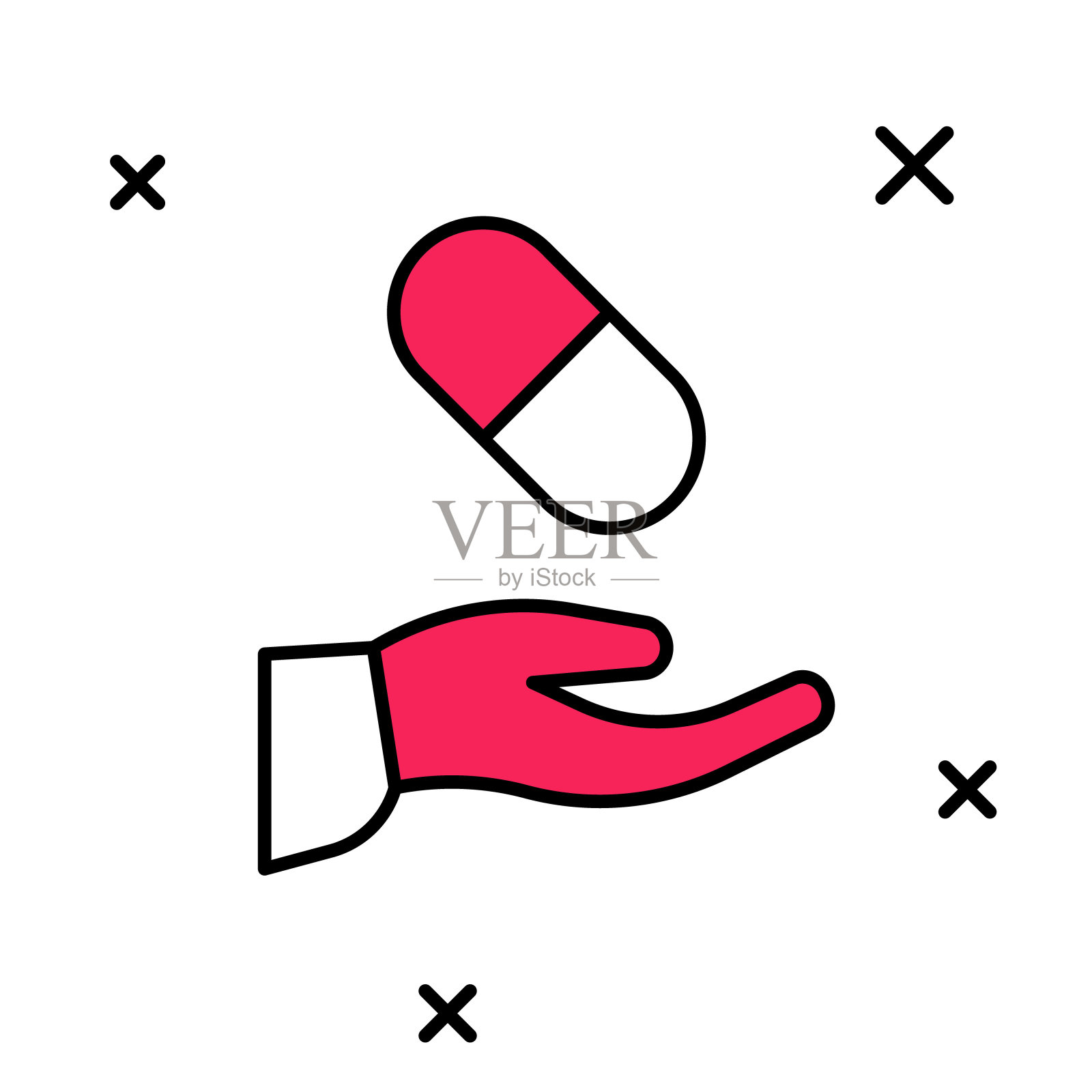 白色背景上孤立的医疗处方图标。处方的形式。配方医疗。药房或医药标志。向量插画图片素材