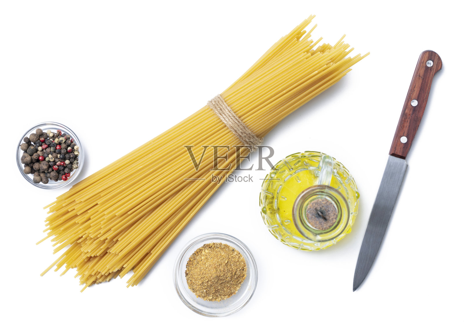 意大利面条的烹饪材料照片摄影图片