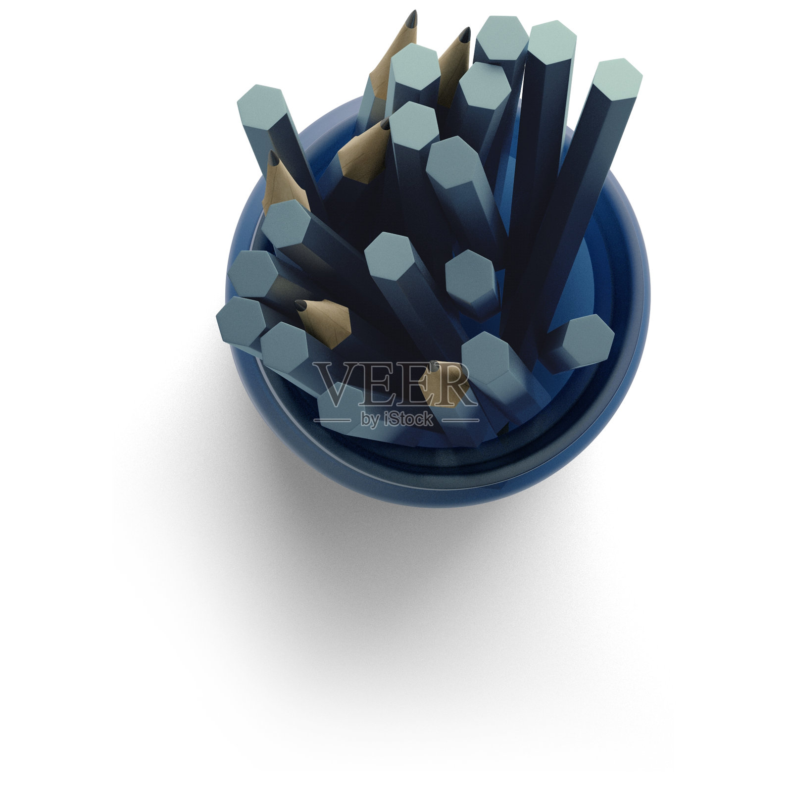 现实的笔筒隔离在透明的背景。适合场景项目的元素。照片摄影图片