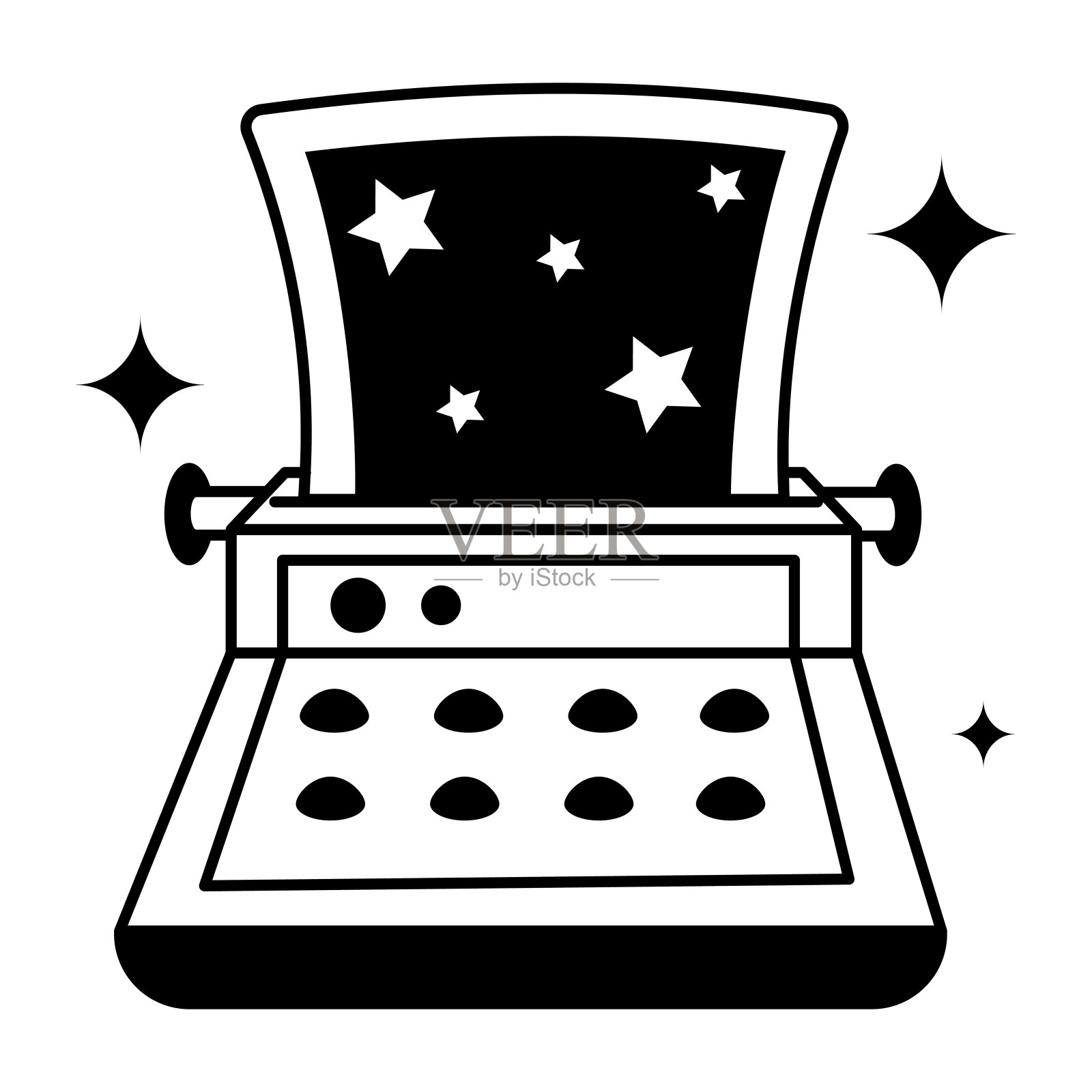 打字机的机器插画图片素材