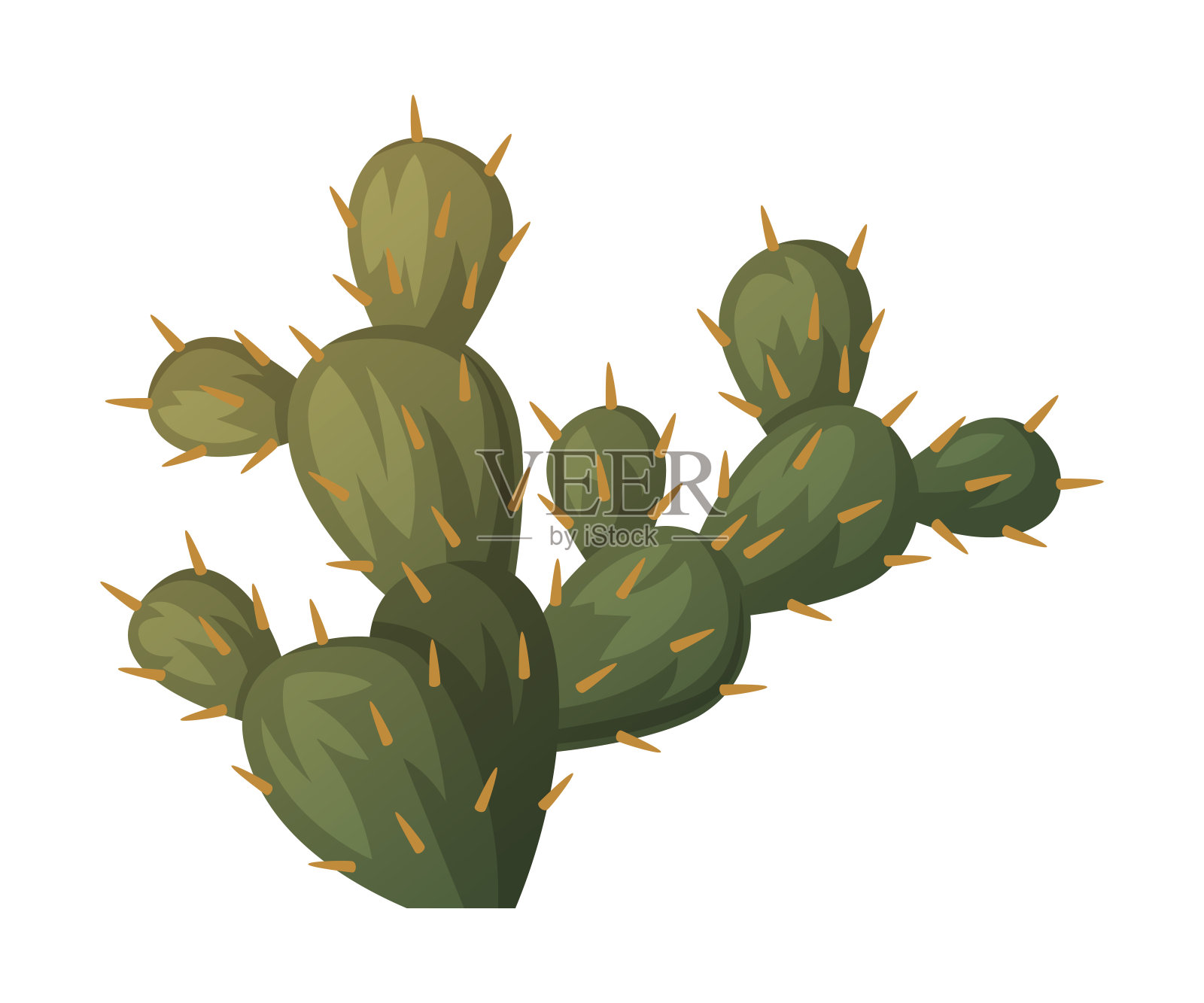 仙人掌或仙人掌植物多肉植物矢量插图插画图片素材
