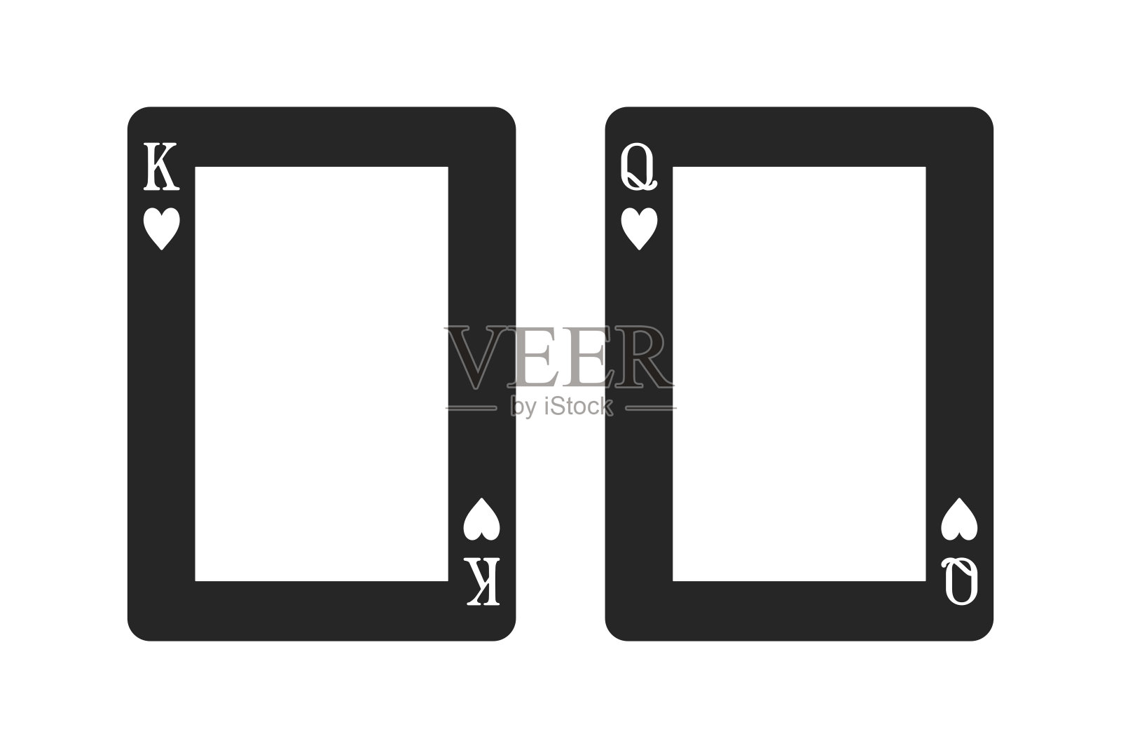 红心国王和王后矢量插画图片素材