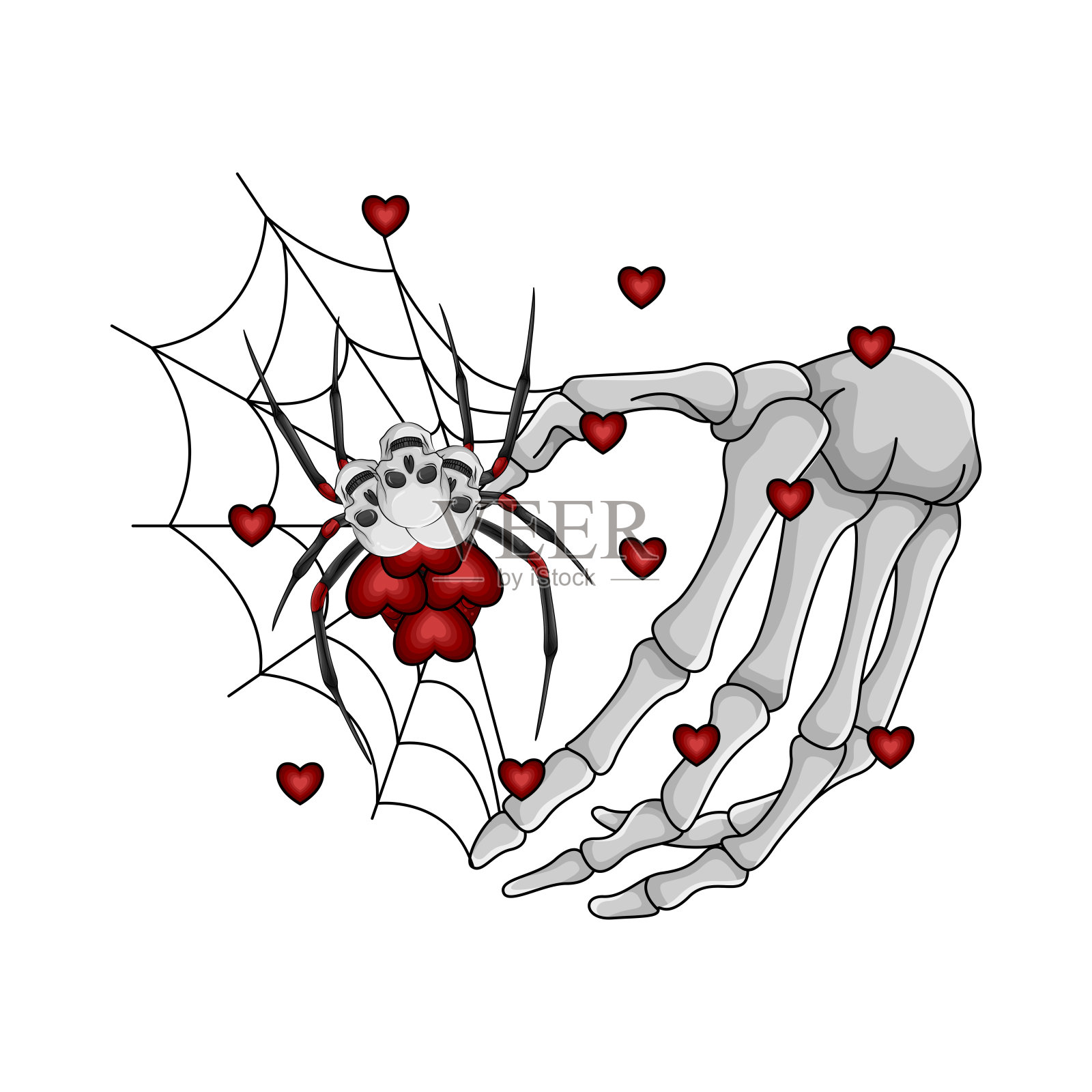 蜘蛛插画图片素材