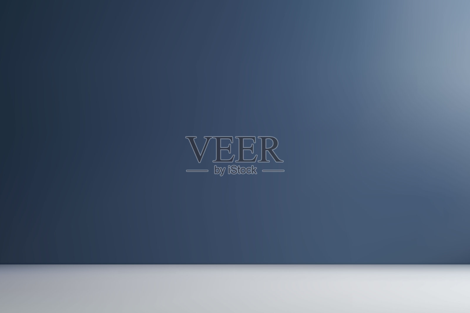 空的工作室背景与深蓝色的墙。插画图片素材