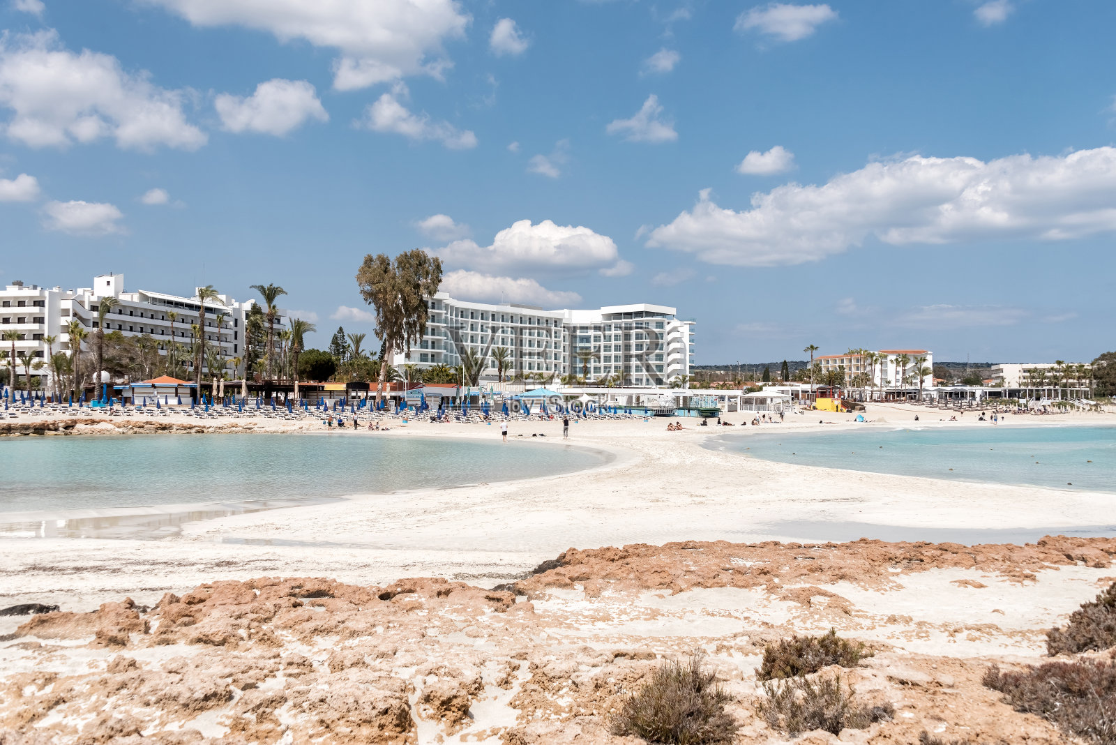 世界著名的尼西海滩在艾雅纳帕,塞浦路斯照片摄影图片