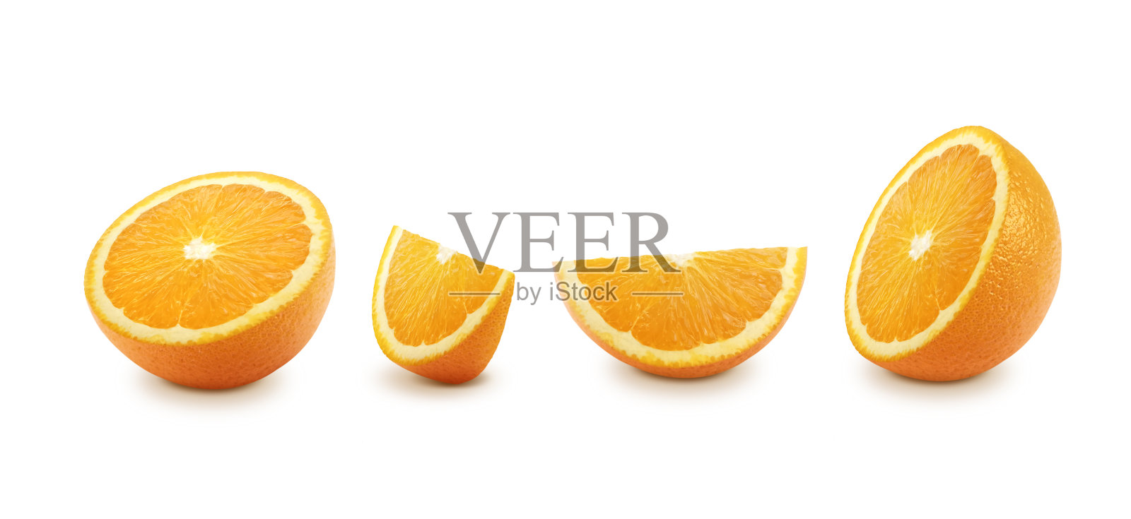 白色背景上的橙色切片照片摄影图片