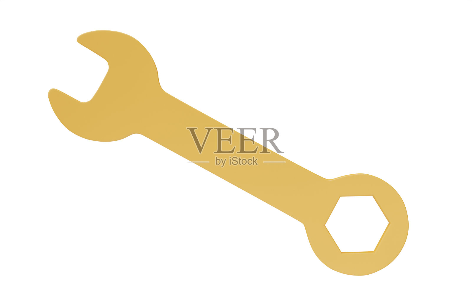 三维扳手隔离在白色背景。简单维修图标照片摄影图片