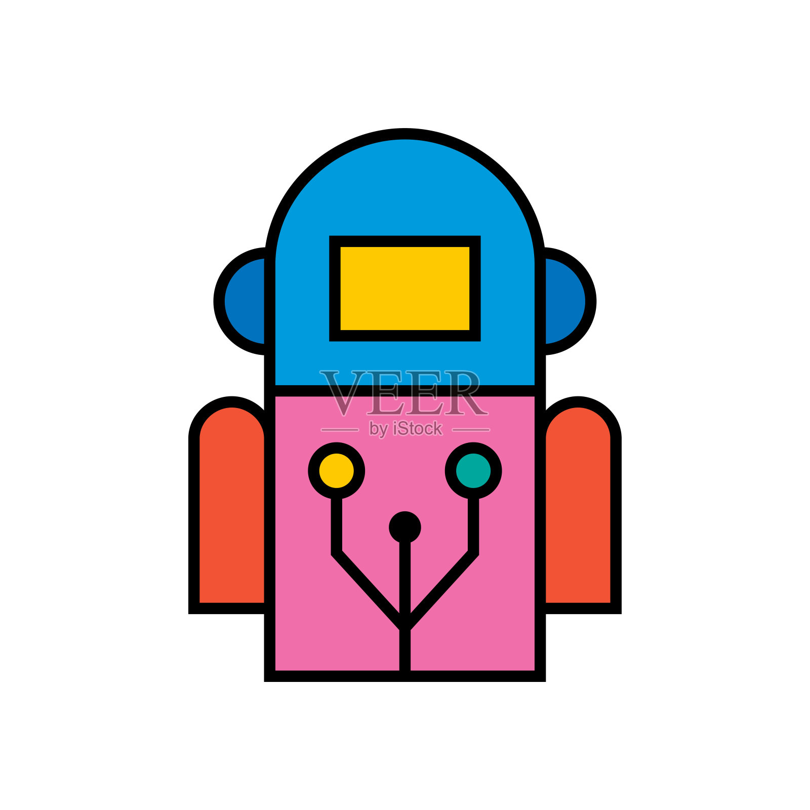 机器人矢量图。人工智能图标。插画图片素材