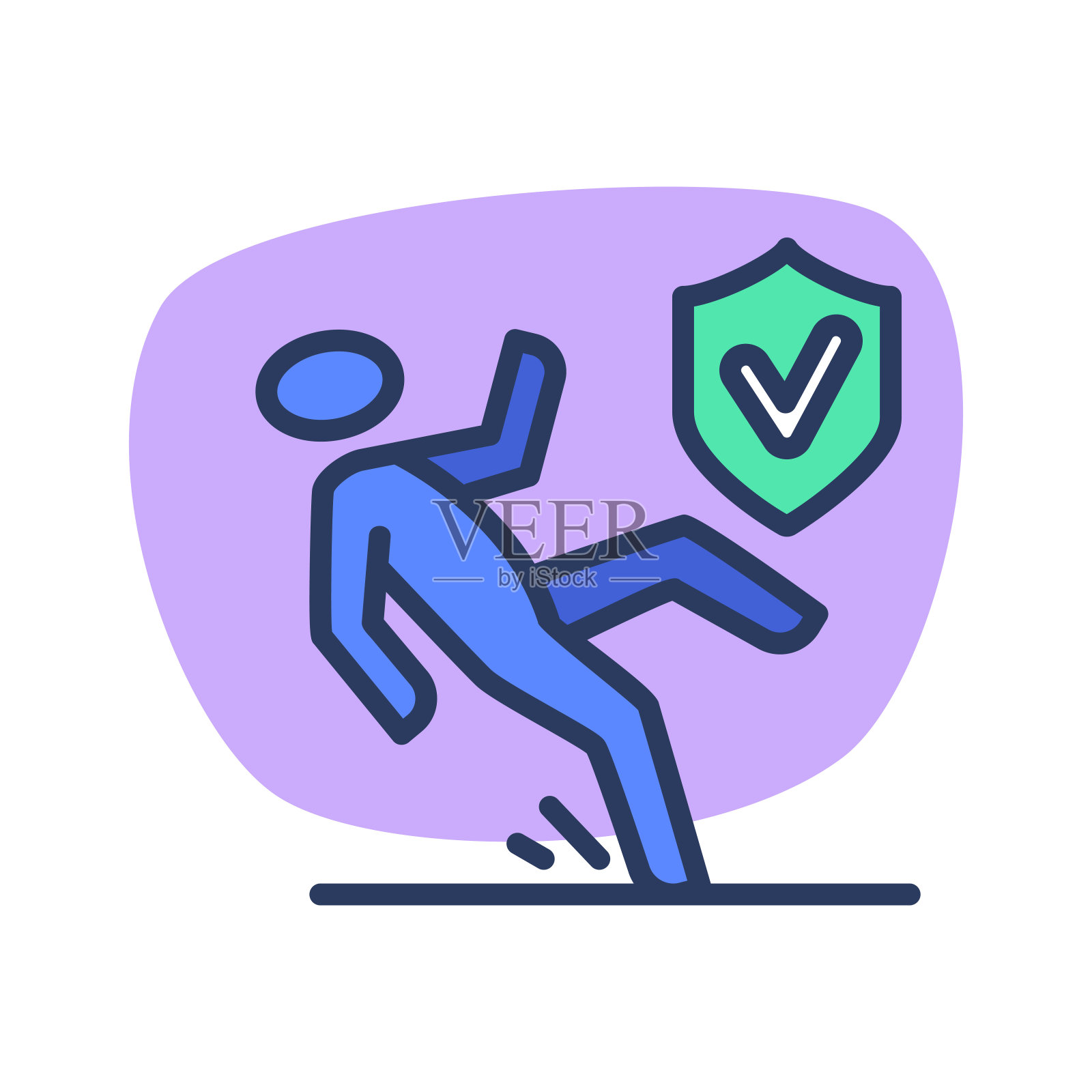 磕磕绊绊的人细线图标插画图片素材